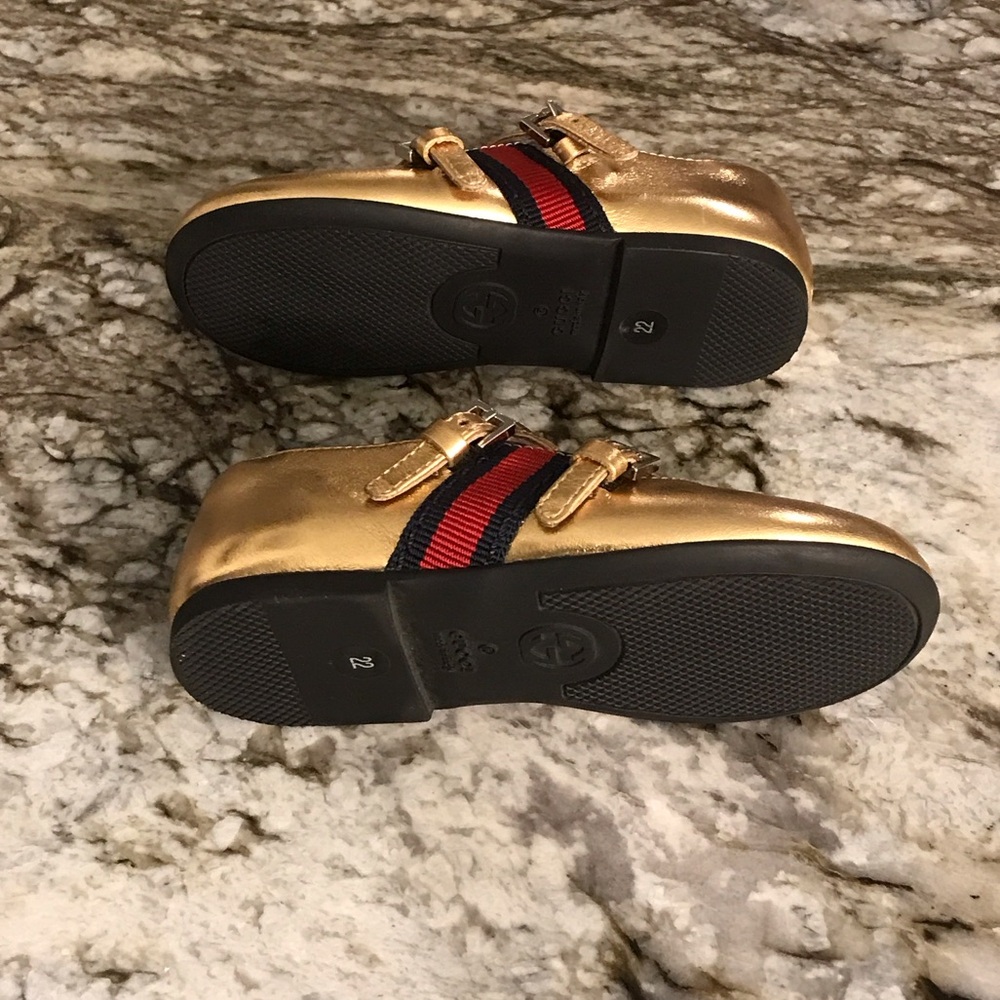 Gucci Kids Gold Dress Shoes - Picture 5 of 6